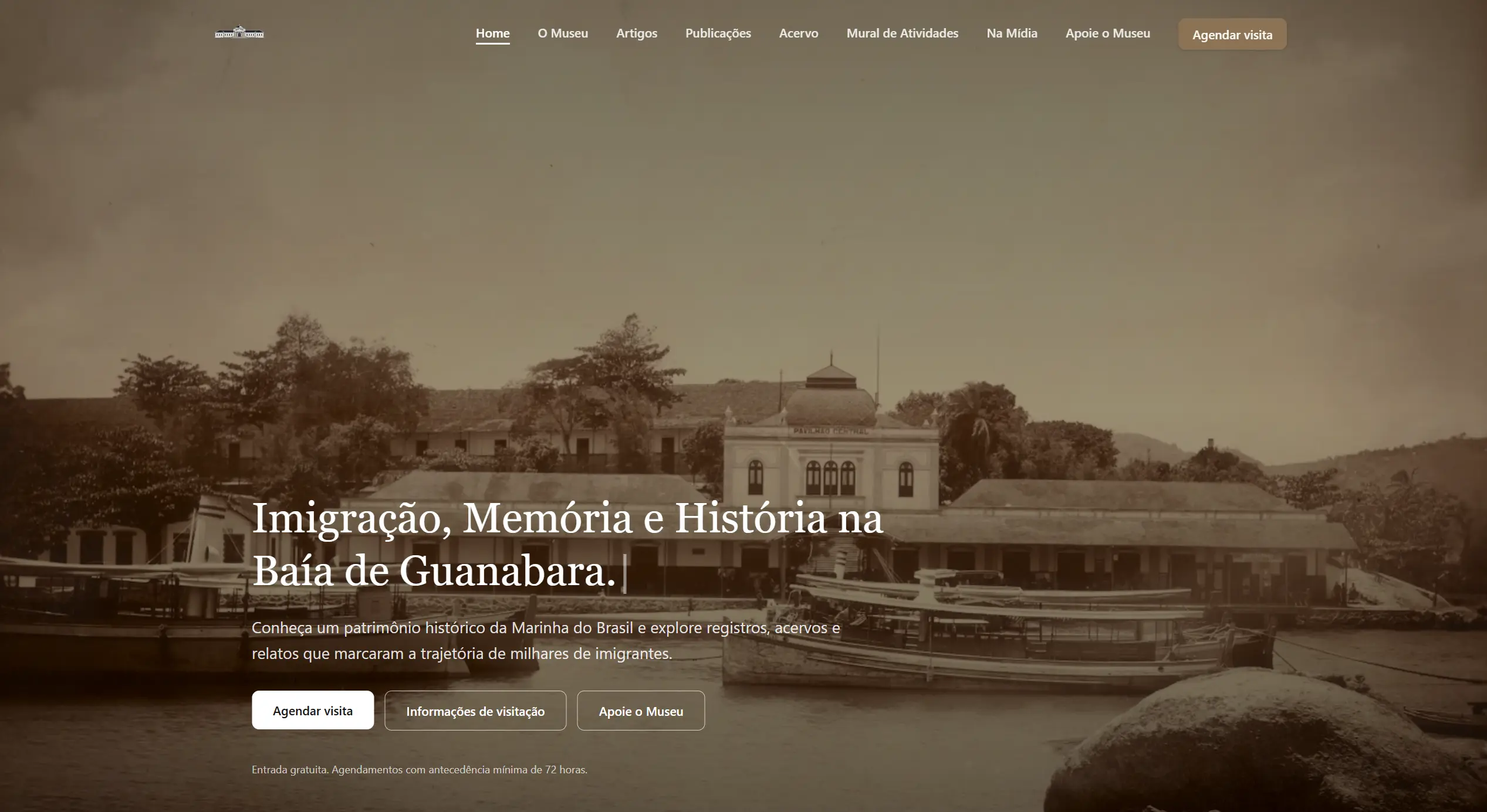 Website institucional do Museu da Imigração da Ilha das Flores desenvolvido por Fabio Conceição